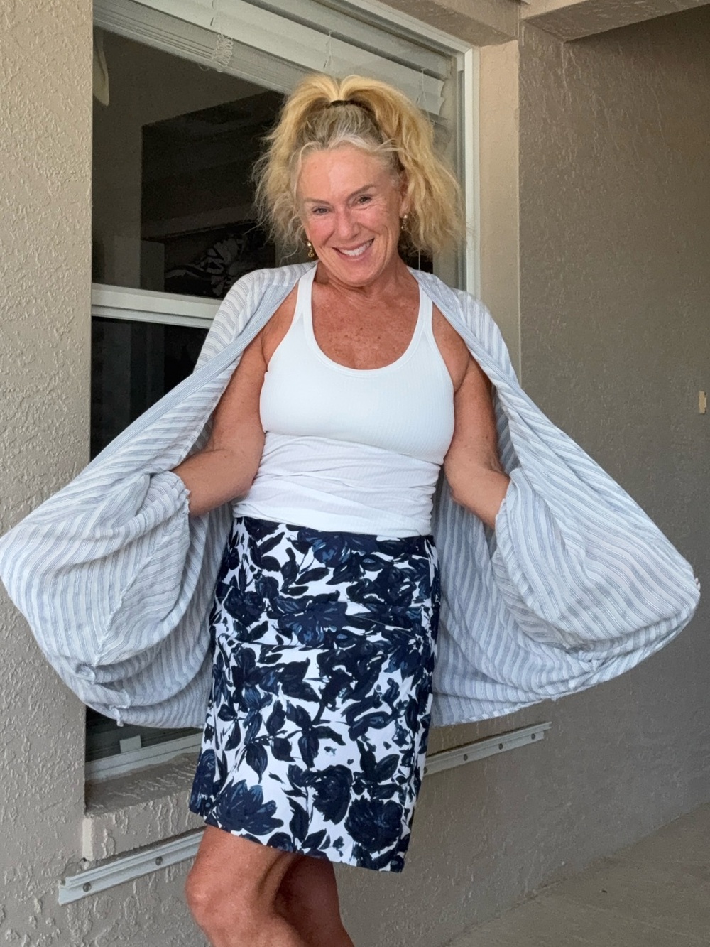 S.C & Co Floral Navy Golf Skort - Picture 11 of 12